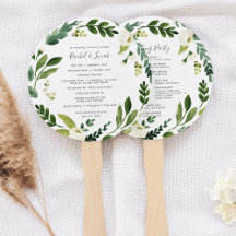 Alabaster Floral Wreath Wedding Program