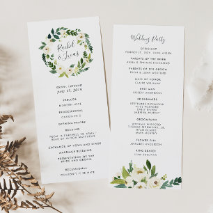 Alabaster Floral Wreath Wedding Program Programm