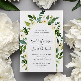 Alabaster | Hochzeit von Grün und Weiß Folieneinladung