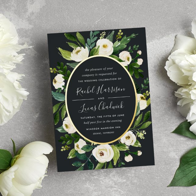 Alabaster | Hochzeitsarbeiten mit grünen und weiße Folieneinladung (Von Creator hochgeladen)