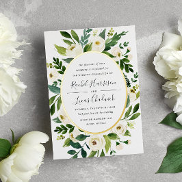 Alabaster | Hochzeitsarbeiten mit grünen und weiße Folieneinladung