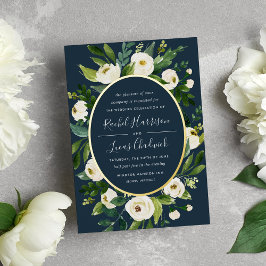 Alabaster | Hochzeitsarbeiten mit grünen und weiße Folieneinladung