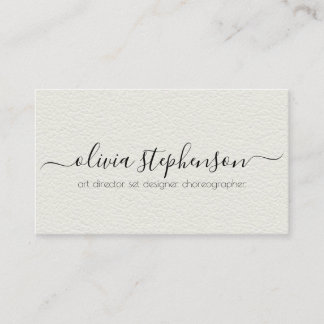 Alabaster-Kunstleder-Minimalist Visitenkarte
