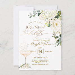 Alabaster-Rose für Aquarellfarben Brunch Bubbly Einladung