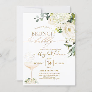 Alabaster-Rose für Aquarellfarben Brunch Bubbly Einladung