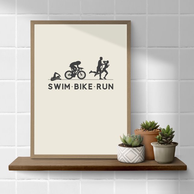 Alabaster ・ Swim Bike Run Triathlon Icon Series Poster (Von Creator hochgeladen)
