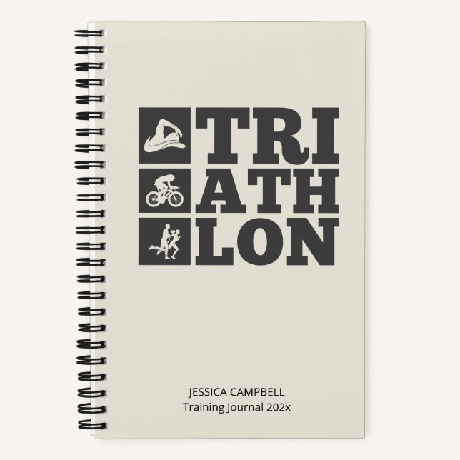 Alabaster ・ Triathlon Training Log & Motivation Notizbuch (Vorderseite)