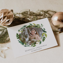 Alabaster Wreath Holiday Foto Card