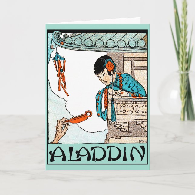 Aladdin Chinese Vintag Magic Lantern Karte (Vorderseite)