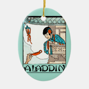 Aladdin chinesische Vintage Laterna Magica  Keramikornament