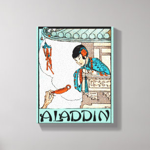 Aladdin chinesische Vintage Laterna Magica Leinwanddruck