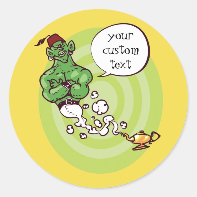 aladdin-Geist des Cartoon Runder Aufkleber (Vorderseite)