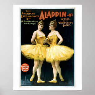 Aladdin Jr. altes Theaterplakat Poster