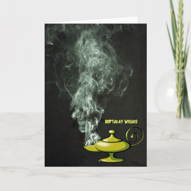 Aladdin's Lamp Birthday Card Karte (Vorderseite)