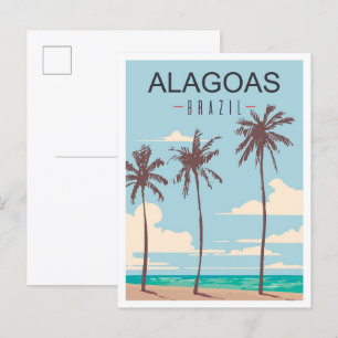 Alagoas Brasil Kunst Vintage Reiseillustration Postkarte