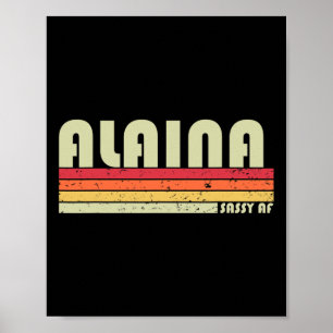 Alaina Geschenkname Personalisiert Retro Vintag 80 Poster
