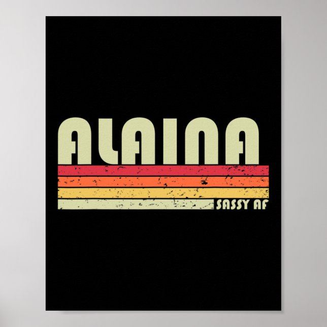 Alaina Geschenkname Personalisiert Retro Vintag 80 Poster (Vorne)