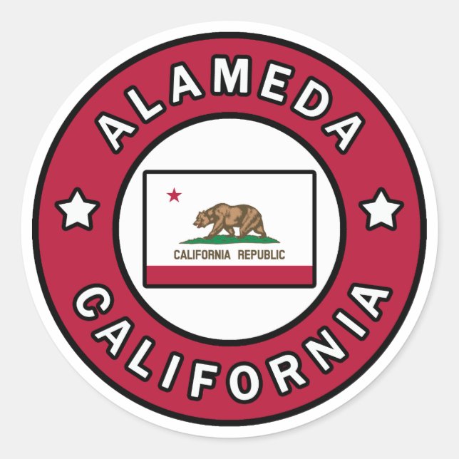 Alameda California Runder Aufkleber (Vorderseite)