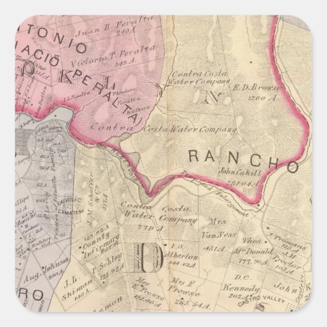 Alameda Co 3 Quadratischer Aufkleber (Vorderseite)