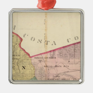 Alameda-Landkreis-Karte Silbernes Ornament