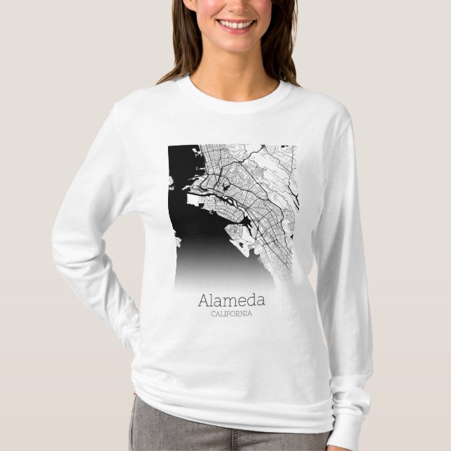 Alameda Stadtkarte T-Shirt (Vorderseite)