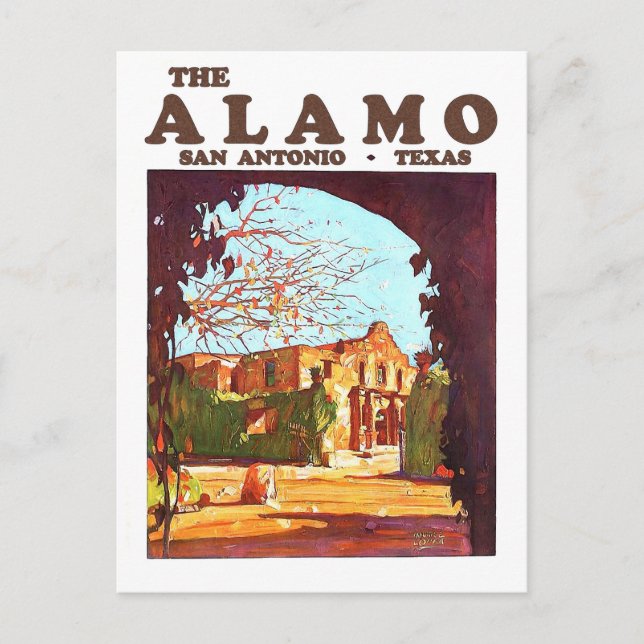 Alamo, Festung, San Antonio, Texas, Vintag Postkarte (Vorderseite)