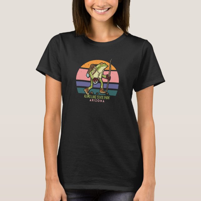 Alamo Lake State Park Arizona Hiking Frog Walking  T-Shirt (Vorderseite)