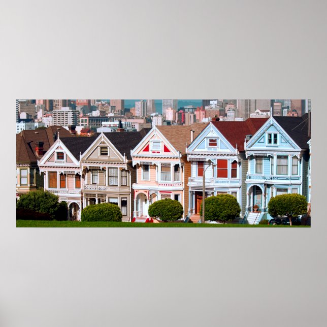 ALAMO SQUARE GESPALTETE LADIEN VON SAN FRANCISCO POSTER (Vorne)