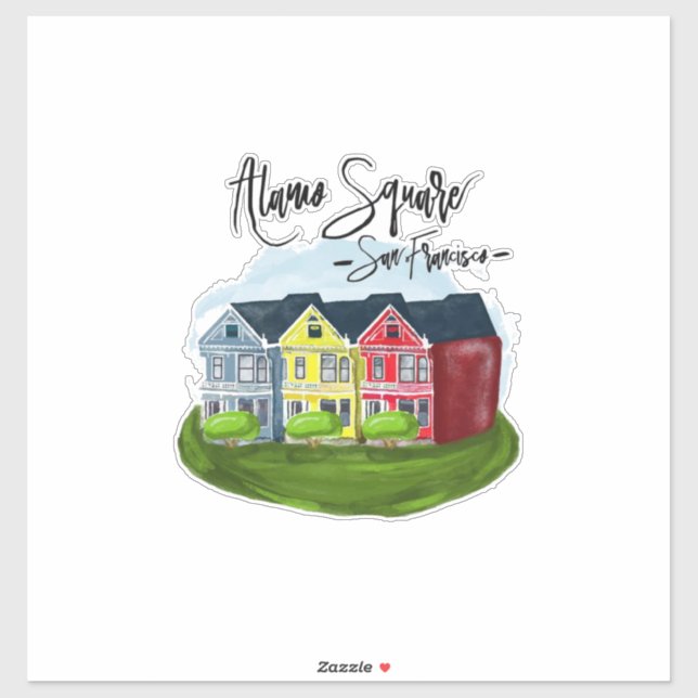 Alamo Square San Francisco Aufkleber (Blatt)