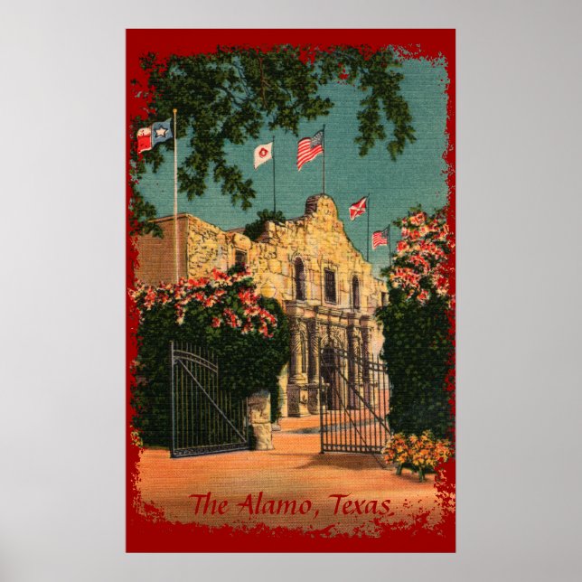 Alamo Vintag Texas Poster (Vorne)