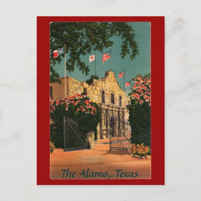 Alamo Vintag Texas Postkarte (Vorderseite)
