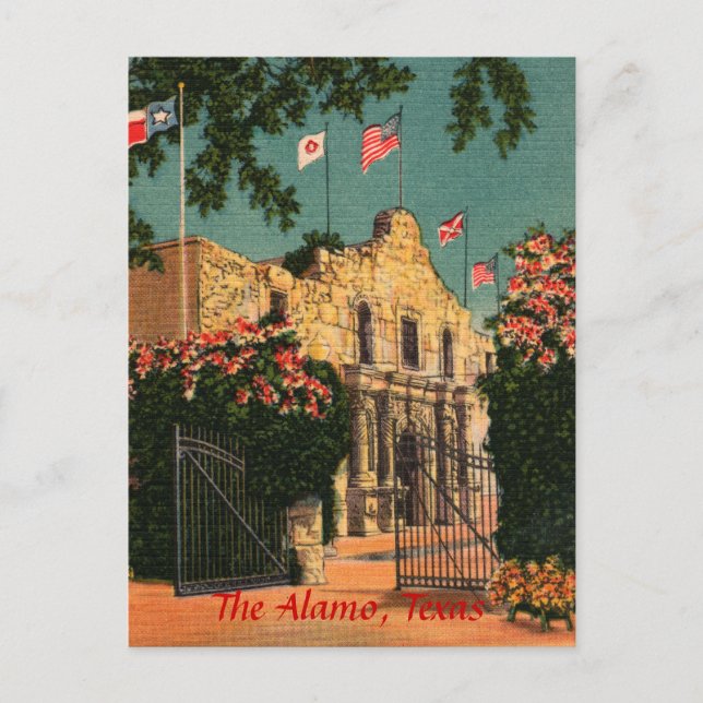 Alamo Vintag Texas Postkarte (Vorderseite)