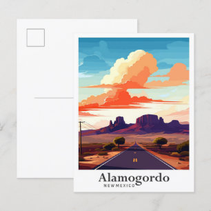 Alamogordo New Mexico Vintage Reiseillustration Postkarte