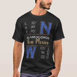 Alamogordo New Mexiko Latitude und Längengrad T-Shirt
