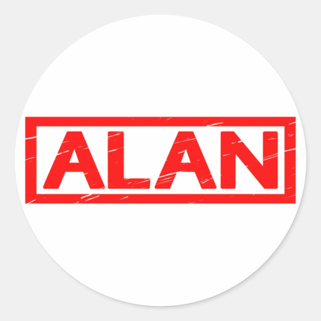 Alan Briefmarke Runder Aufkleber (Vorderseite)