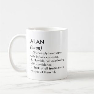 Alan Name, Bearbeitbarer Name, Benutzerdefinierter Kaffeetasse