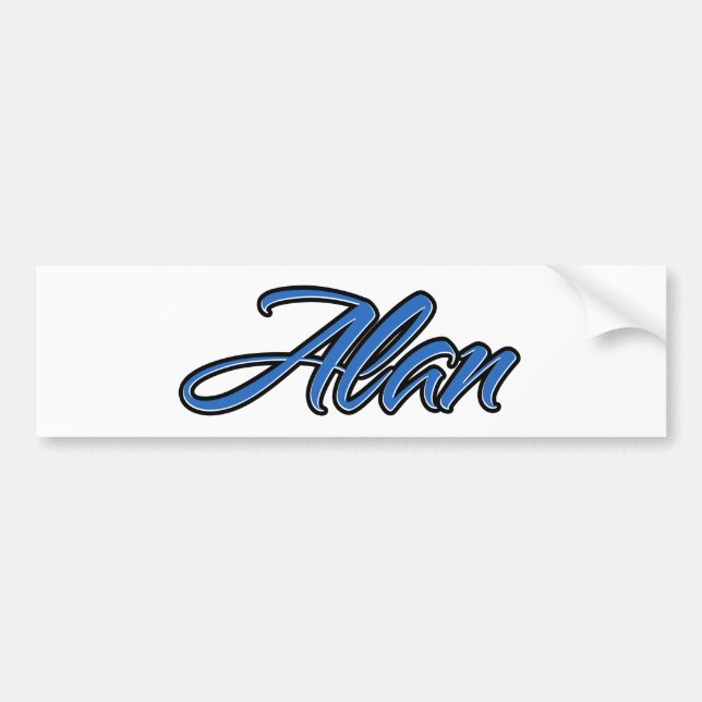 Alan Name blue Aufkleber Sticker Autoaufkleber (Vorne)