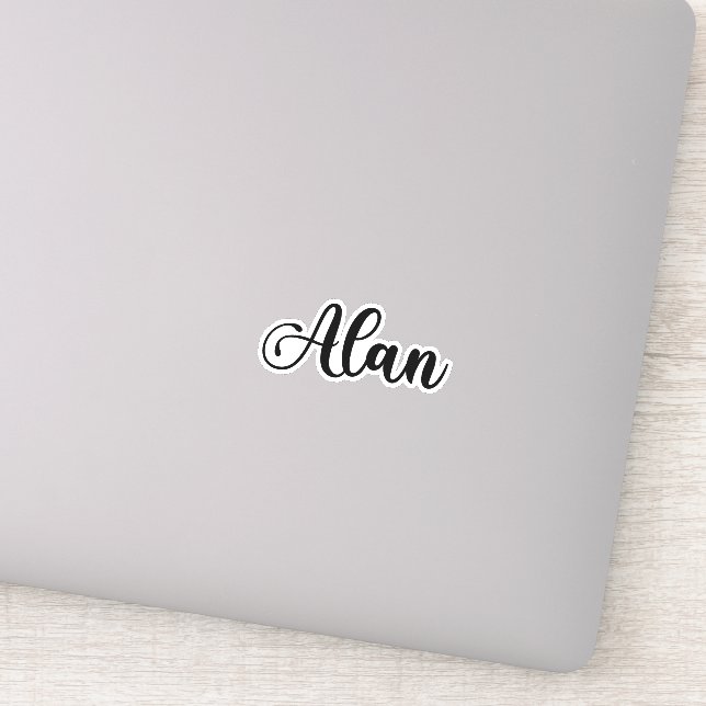 Alan Name - Handgeschriebene Kalligrafie Aufkleber (Detail)