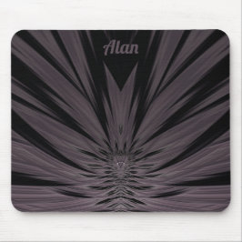 ALAN ~ Schwarzes und Graues Fraktal Muster ~ Maus- Mousepad