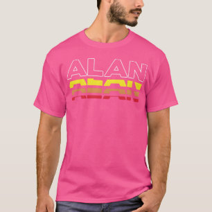 Alan Vorname Lustig Vintage Sonnenuntergang Alan l T-Shirt