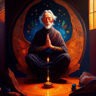 Alan Watt meditating II Print, Value Poster Paper