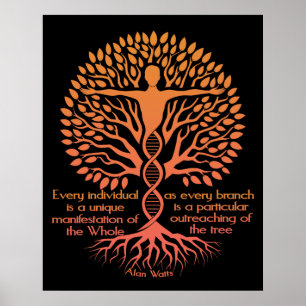 Alan Watts - Der Baum des Lebens und der Einheit Poster