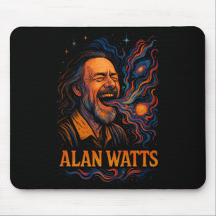 Alan Watts Laugh Galaxy Universe Psychedelic Art P Mousepad