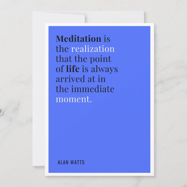 Alan Watts Meditation Zitat Einladung (Vorderseite)