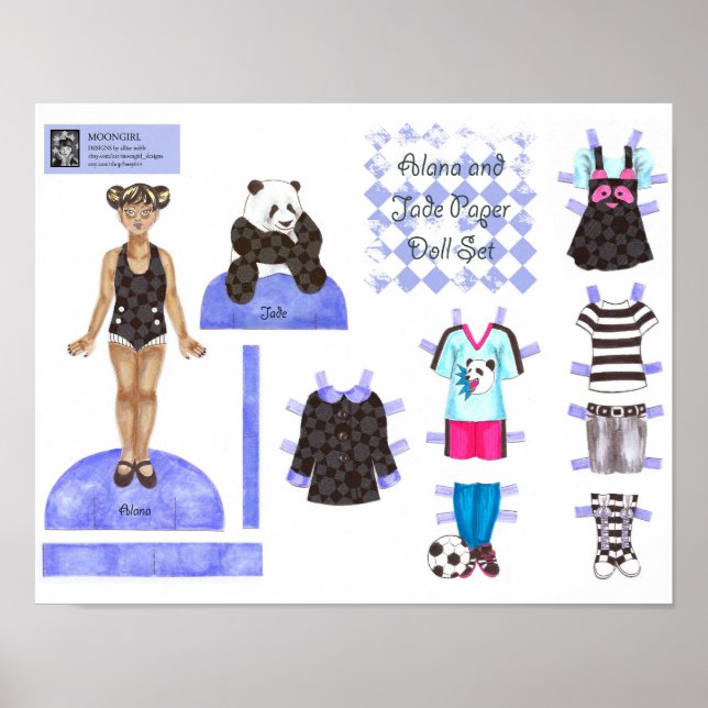 Alana and Jade Paper Doll Set - Play oder Display Poster (Vorne)