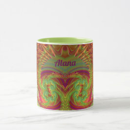ALANA ~ Zany 3D ~ Hellorange, gelb und Lila Tasse