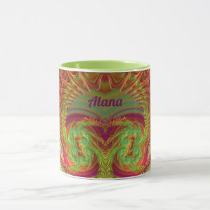 ALANA ~ Zany 3D ~ Hellorange, gelb und Lila Tasse