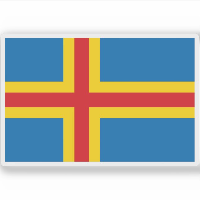 Åland-Flagge, Finnland Aufkleber (Vorderseite)