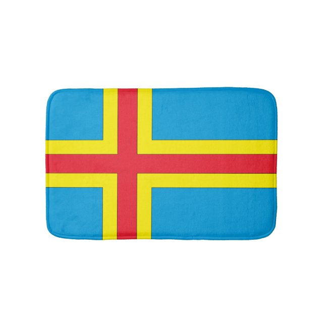 Aland Insel-Flagge Badematte (Vorderseite)