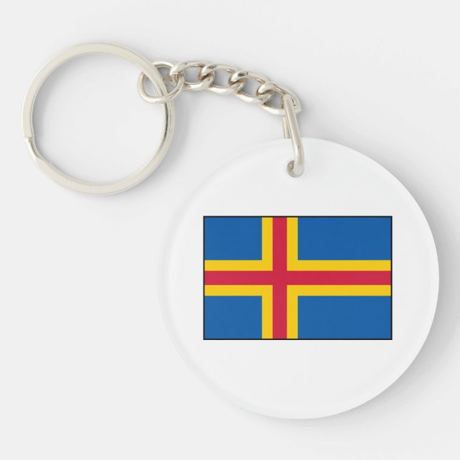 Åland-Insel-Flagge Schlüsselanhänger (Vorderseite)